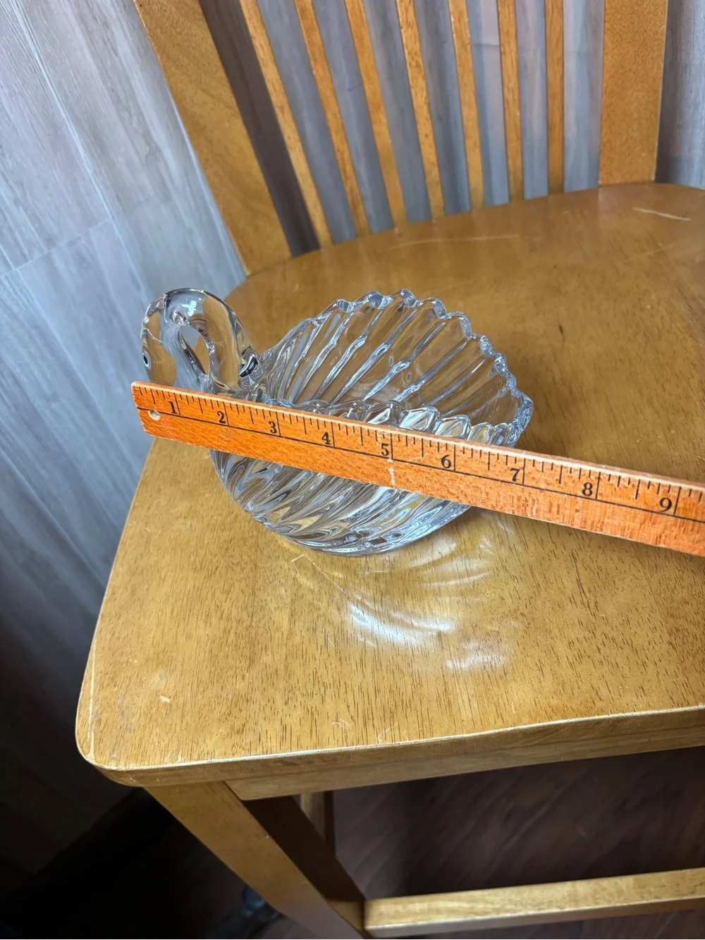 P&D Clear Crystal Glass Swan Bowl Figurine Decorative Candy Trinket Dish